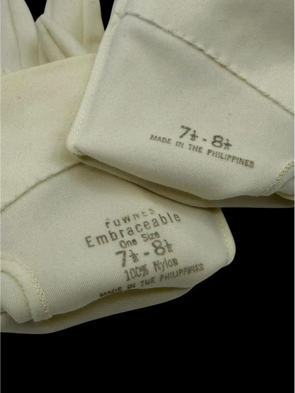 Vintage 1960s Fownes White Nylon Gloves, Embraceable Over-the-Wrist